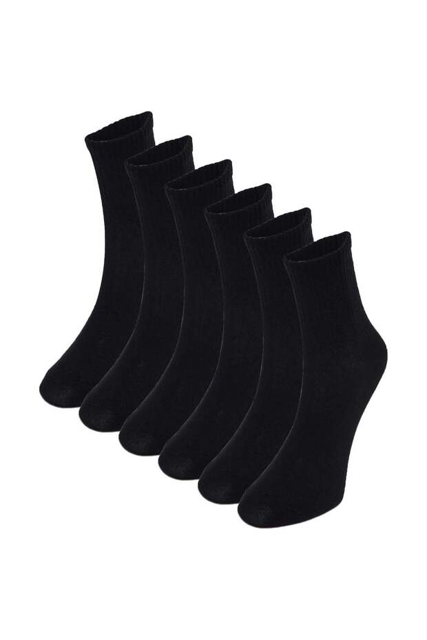 Women's 6-pack value pack black crew socks tennis socks athletic socks