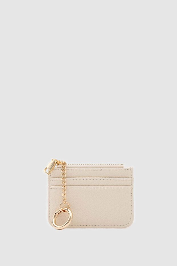 Nook Zippered Charm Card Holder Cream