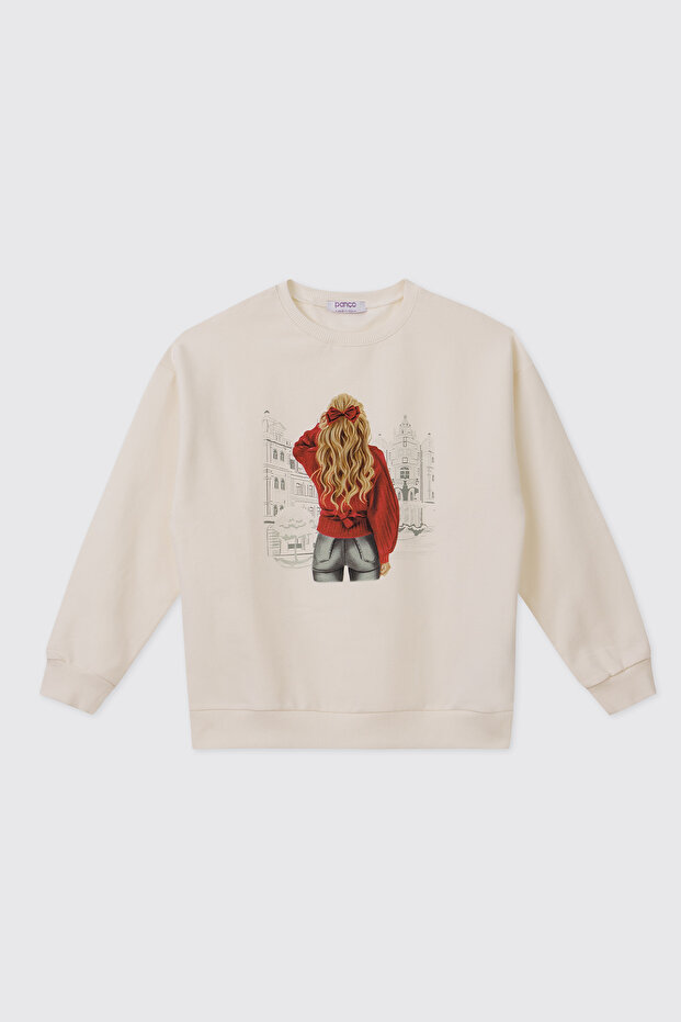 Girl's Ecru Sweatshirt