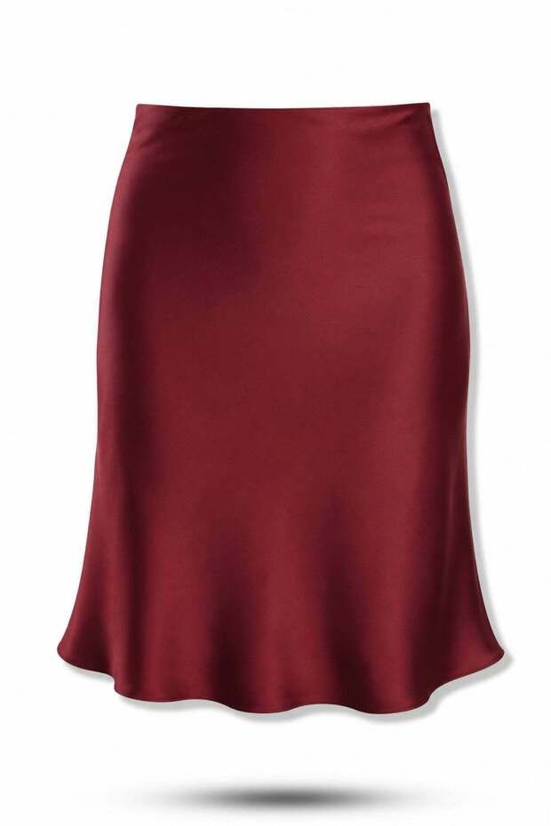 Burgundy Satin Mini Skirt
