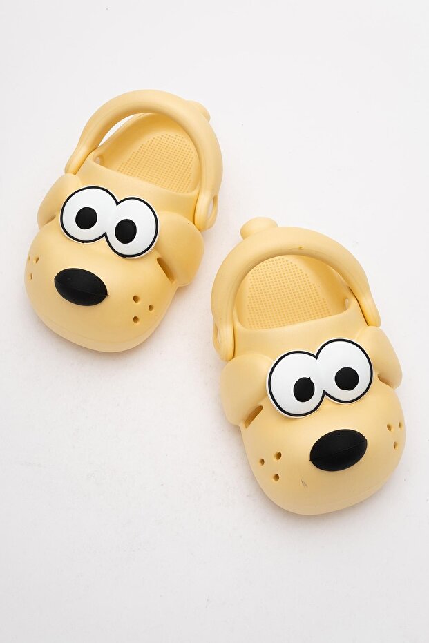 Doggy Yellow Dog Figured Cute Daily Garden Seaside Beach Nursery Unisex Children's Slippers & Sandals