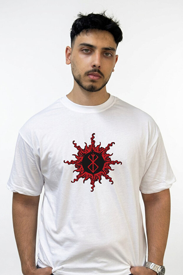 Brand Sacrifice Design Printed Oversize White T-Shirt