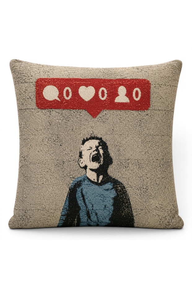 Goblen Kırlent Pillow Case 43X43 cm Decorative Pillow Case (Without Inner Filling)