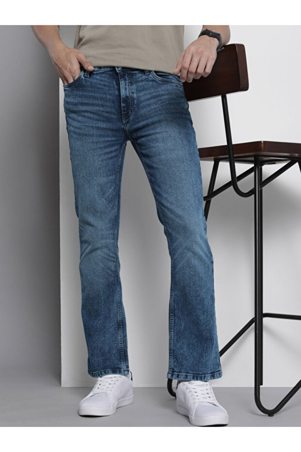 Men Bootcut Fit Solid Jeans