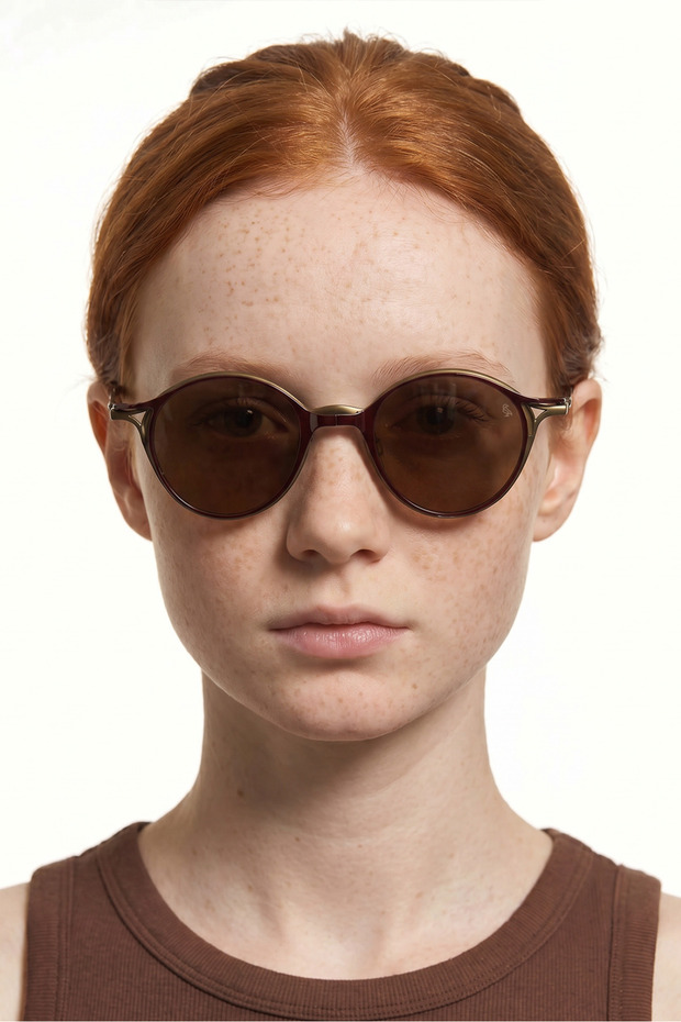 Alvani Gold Red Brown Sunglasses