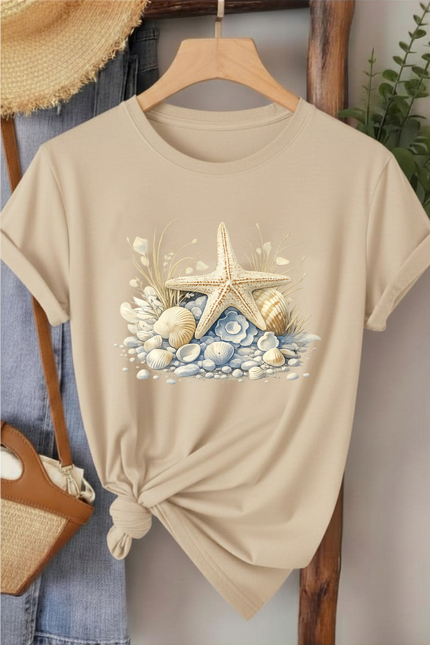 Starfish Printed Women's Cotton T-Shirt
