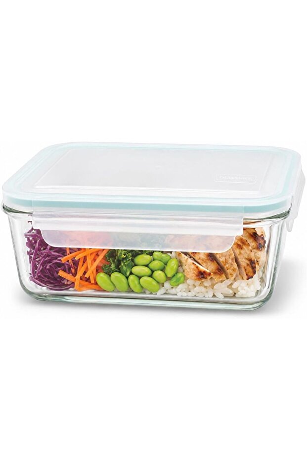 Glass Food Storage Container 980ml, Rectangular Airtight Storage Container BPA Free Microwave Safe MCRT-098