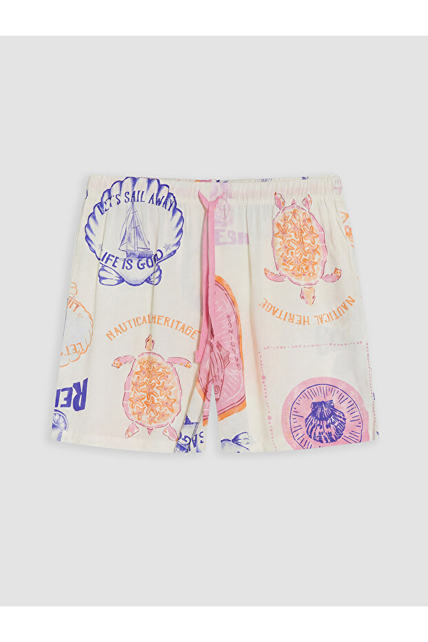Nevavm Patterned Women's Shorts Pajama Bottom with Difference