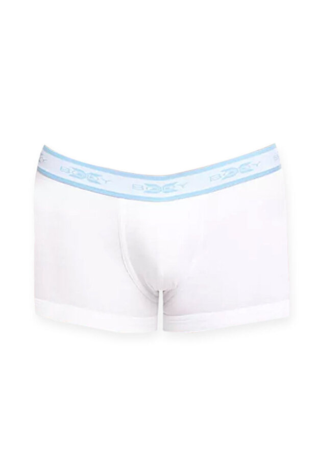 Men's plain boxer brief White 100% super combed 1x1 cotton finest fabric | BX05T |