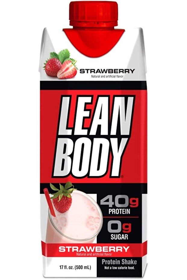 Lean Body Ready-to-Drink Protein Shake (500ml, Strawberry), 40g Protein, 0g Sugar, Gluten Free, 22 Vitamins & Minerals, Whey Blend