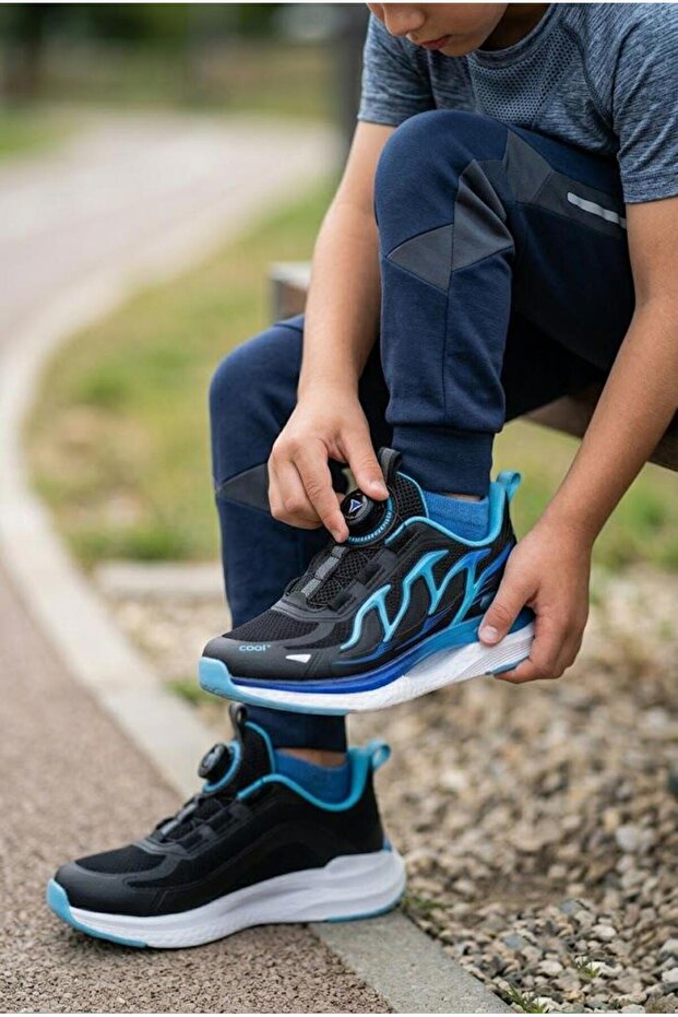 Zeo Cool Comfortable Lightweight Smart Lace-Up Mesh Boys' Shoes