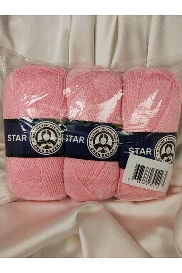 Star Bebe Pink Hand Knitting Yarn (3 Pieces) - Color: 039