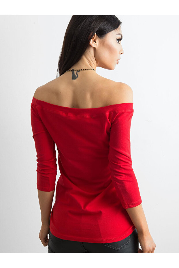 Bluza Dama Maneca 3/4, Pe umeri, BASIC FEEL GOOD, Rosu Casual Model RV-BZ-4692.56 - 8