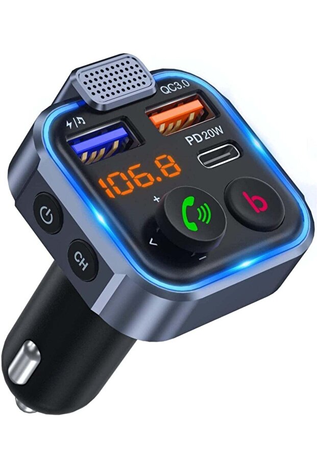 New Design Car FM Transmitter, Wireless Bluetooth 5.0 Radio Adapter Car Kit