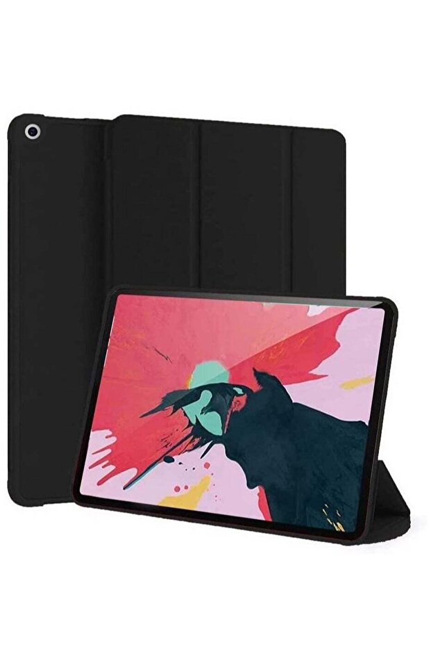 iPad 9th Gen (2021)/ 8th Gen (2020)/7th Gen (2019), Slim Stand Hard Back Shell Protective Leather Smart Cover Trifold Stand (black)