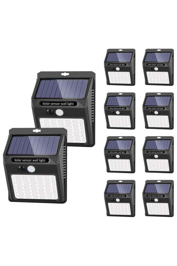 Set of 10 Wireless IP 65 Waterproof Solar Lights with 42 LEDs, Featuring 3 Working Modes