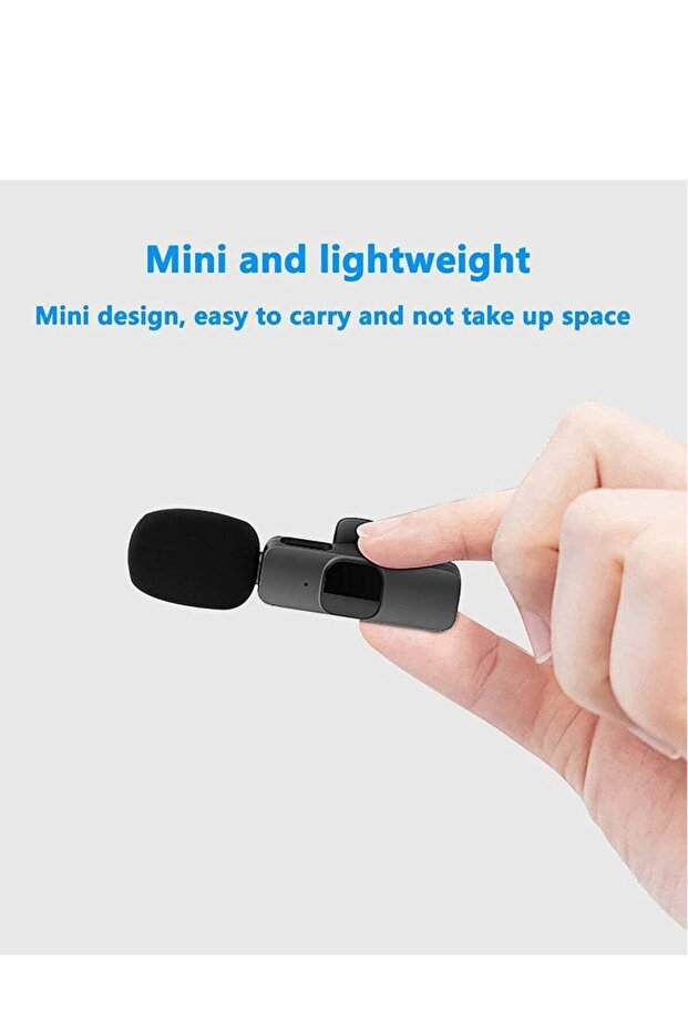 Mini Lavalier Microphone Clip-on Omnidirectional Mic Transmitter Receiver D11087-1—JA Black