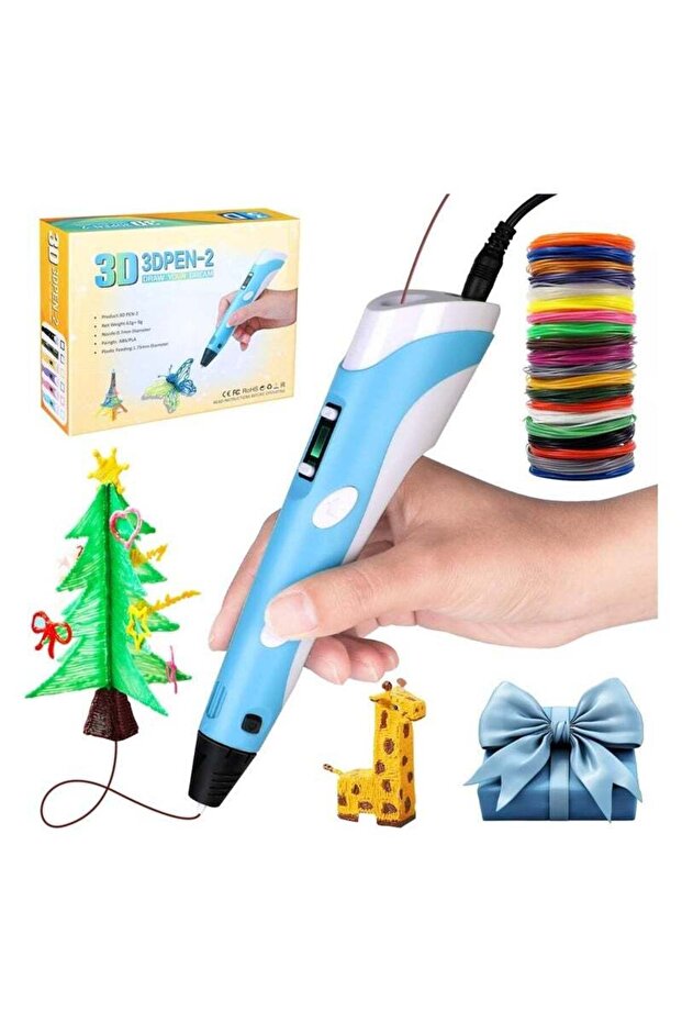 Intelligent 3d Pen With Led Display, 3d Printing Pen With Usb Charging, 3 Colors Pla Filament Refills, Compatible Pla Abs,Perfect Arts Crafts Gift