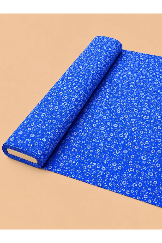100% Cotton Patterned Poplin Fabric - Floral - (50×170cm)