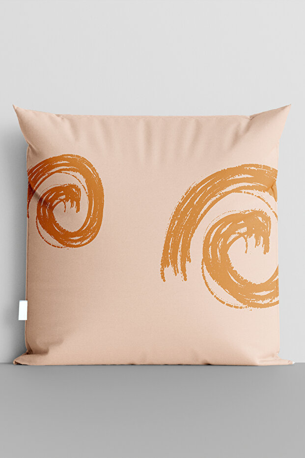 Orange Shapes Double-Sided Digital Printed Pillow Cover - 5674