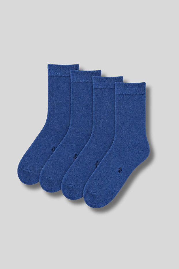عبوة من 4 جوارب رجالية متوسطة الطول من الخيزران