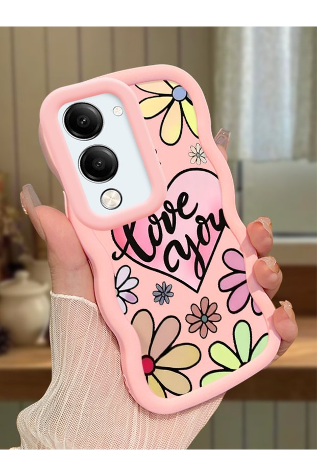 Vivo Y29T 5g Compatible Case Camera Protector Pink Silicone Couple Phone Case Floral Pattern