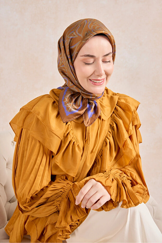 Twill Silk Patterned Scarf 11522