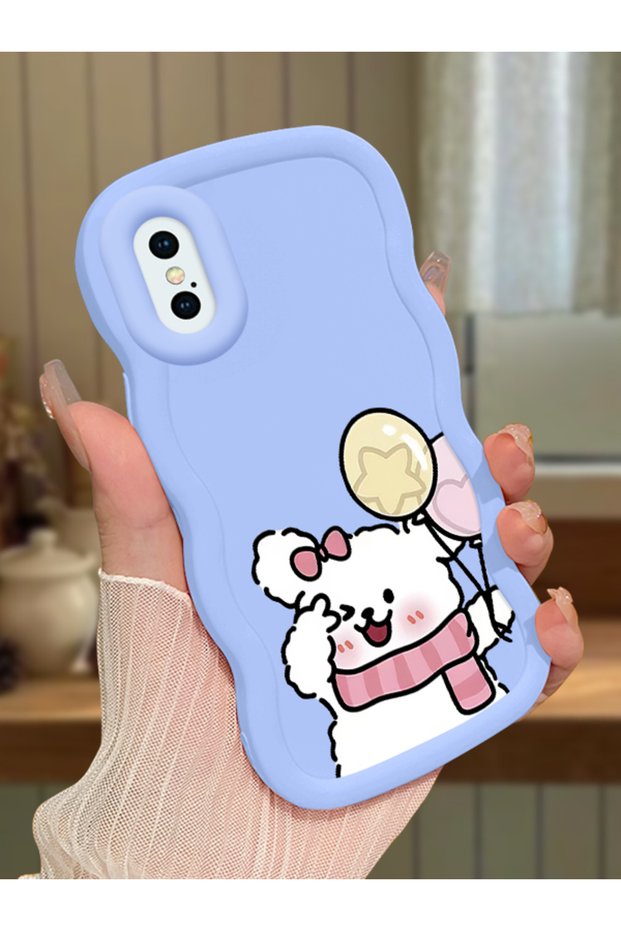 حافظة متوافقة مع هاتف iPhone X، حافظة حماية للكاميرا من السيليكون الأزرق، حافظة هاتف بنمط قطة
