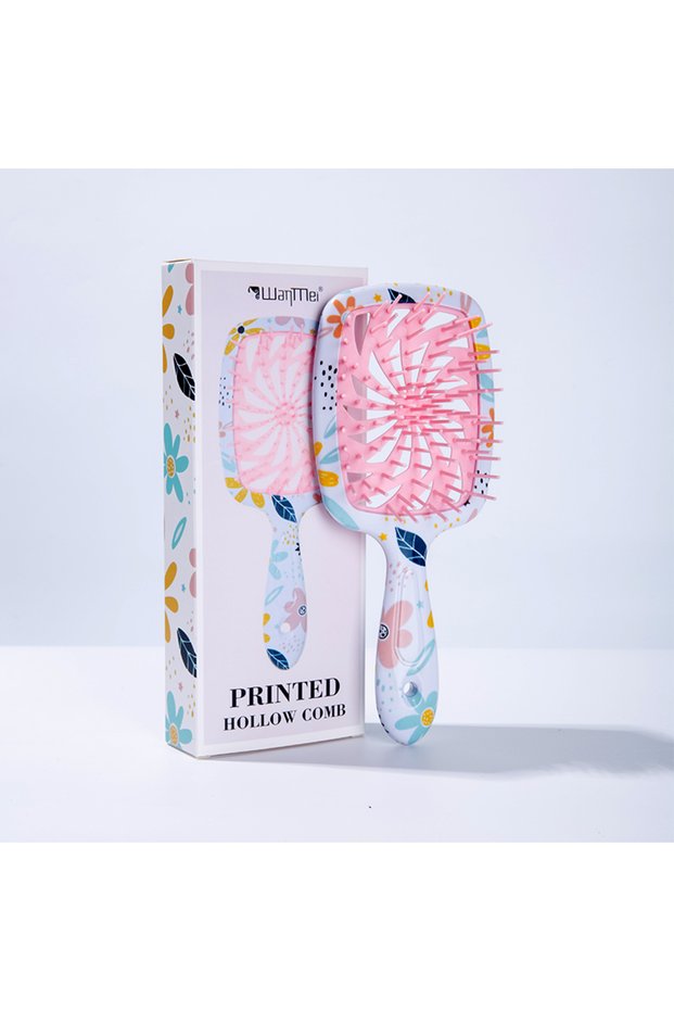 Pink Boxed New Detangling Hair Brush Tangled Hair Comb Massage Combs Hollow Out Wet Curly Hair Brush