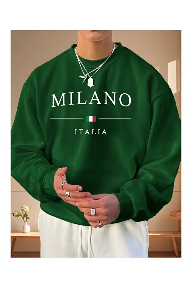 Men's Crewneck Printed Relaxed Fit Sweatshirt