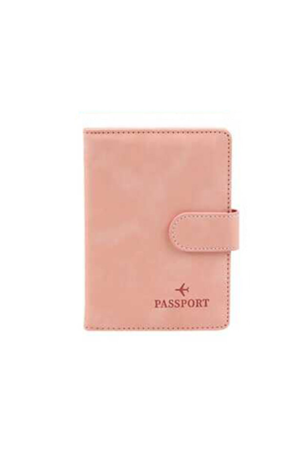 B pink RFID Blocking Waterproof Leather Passport Holder Travel Wallet Passport Book for