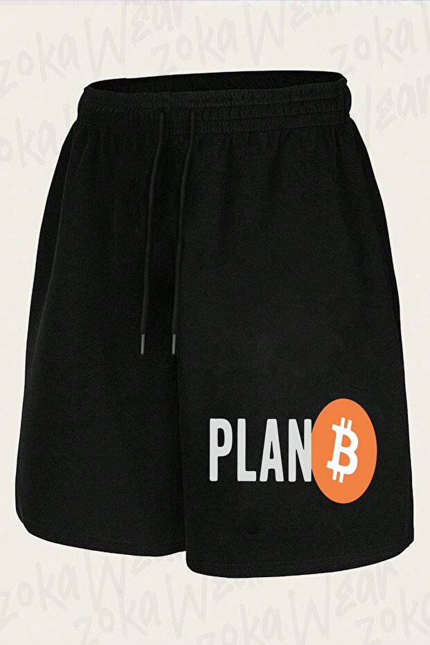 شورت مطبوع بتصميم Plan B Bitcoin للجنسين