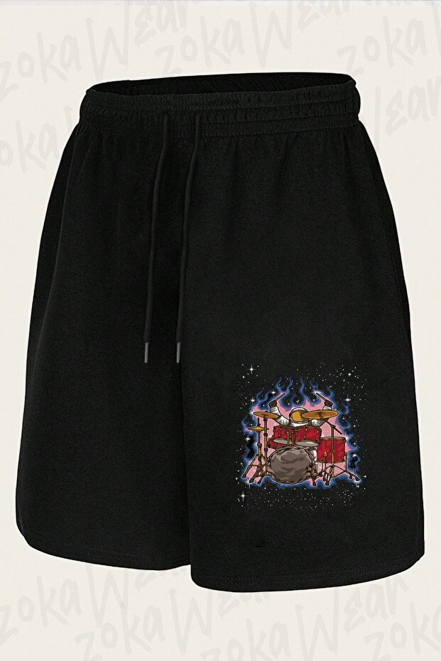 شورت مطبوع بتصميم خاص للجنسين من Unisex Drum