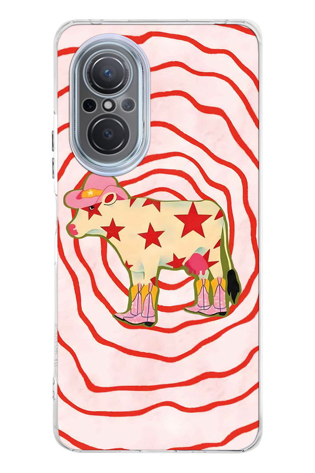 Huawei Nova 9 Se Compatible Cowboy Cow Pattern Transparent Phone Case