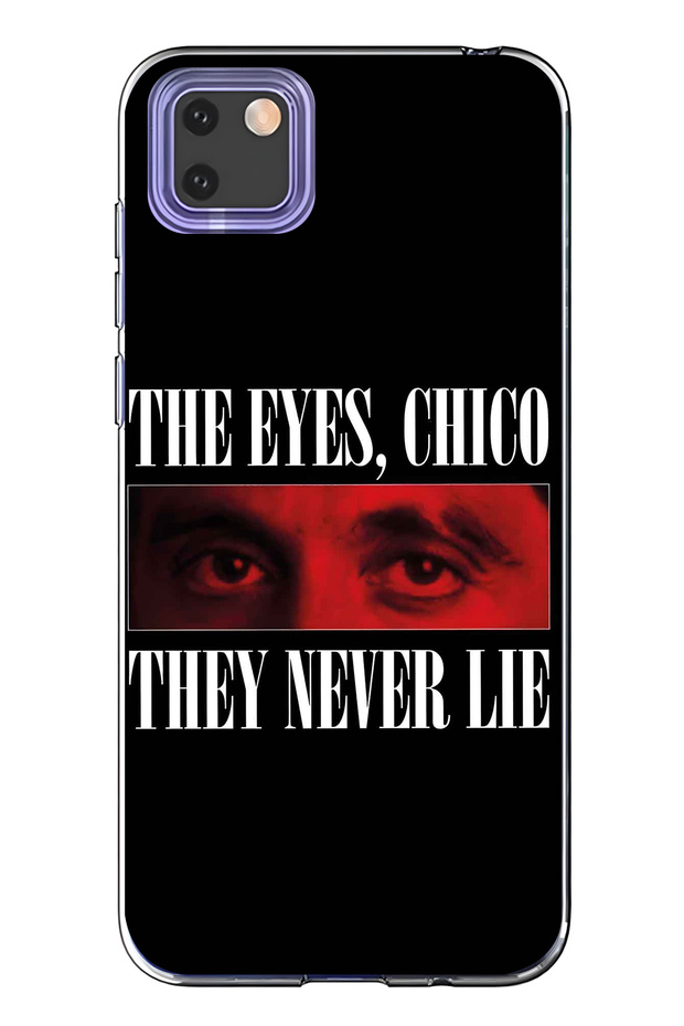 Huawei Y5P Compatible the Eyes Chico Patterned Transparent Phone Case