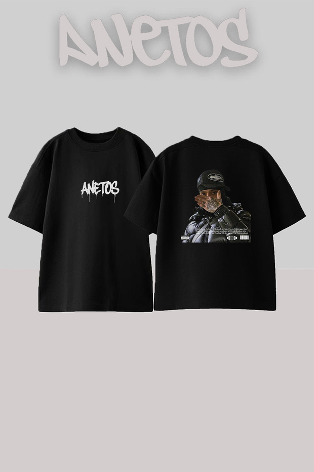 Central Cee_58 Design Printed Oversize Black T-Shirt