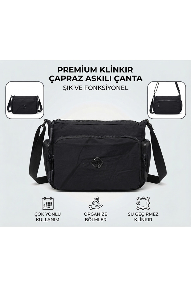 Women's Klinkır 100% Vegan Soft Waterproof Fabric Imported Crossbody Bag with Shoulder Strap