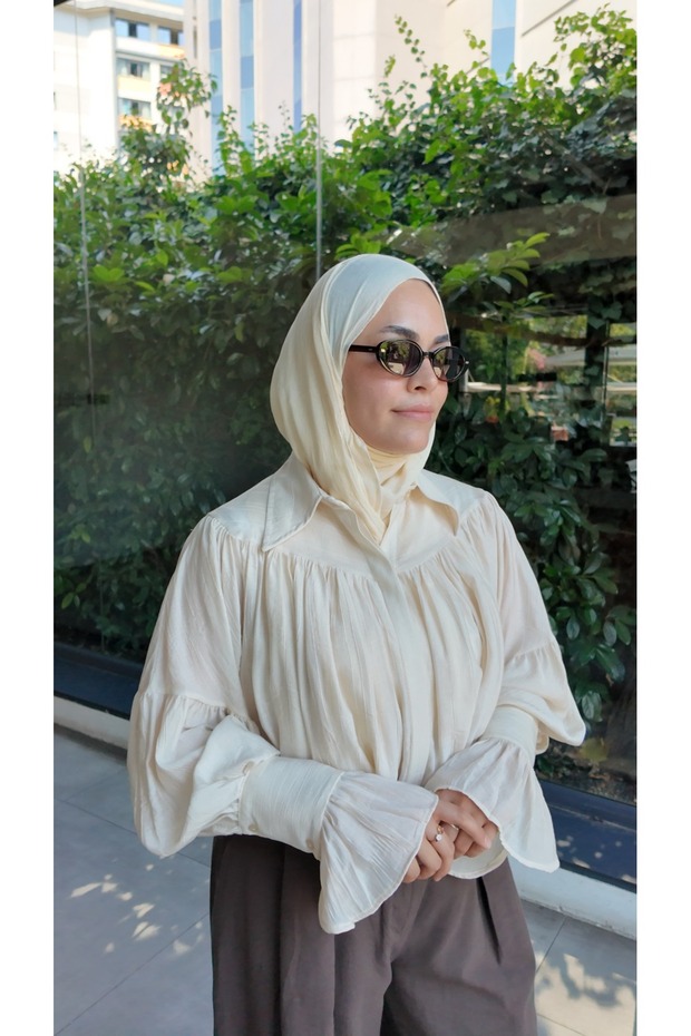 Women's Cotton Shirt with Drawstring Long Princess Shirt Code:Js26Prensesg