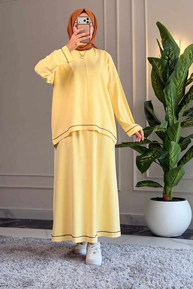 6516 - Stylish, Comfortable, Soft, Special Wanda Viscose Fabric, Loose Women's Skirt Tunic Set
