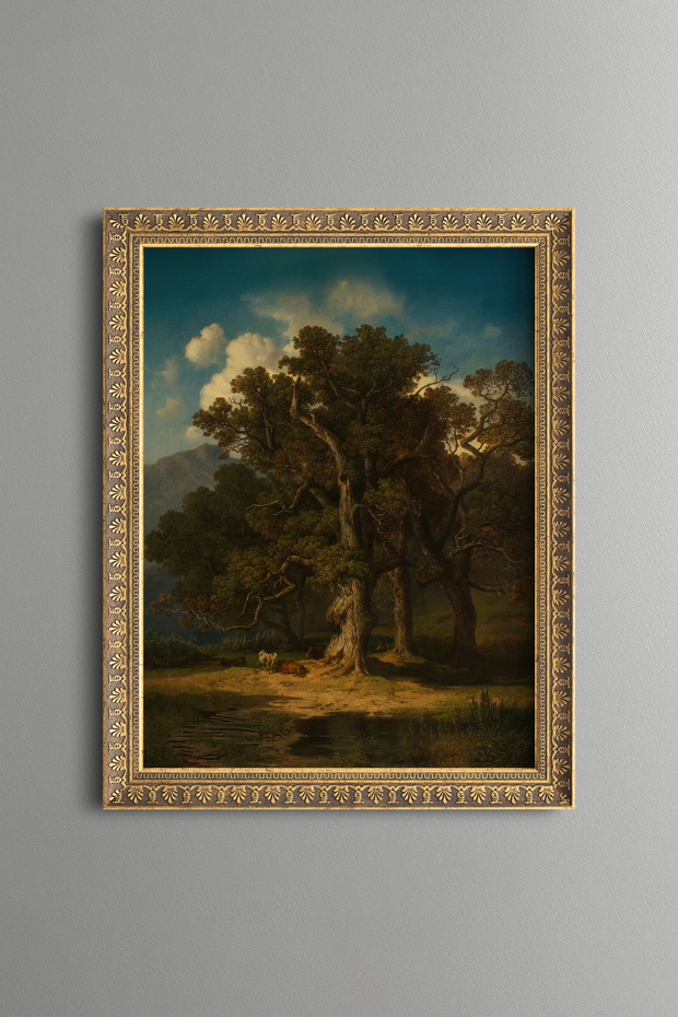 Forest Landscape - Vintage Patterned Painting - Fine Model