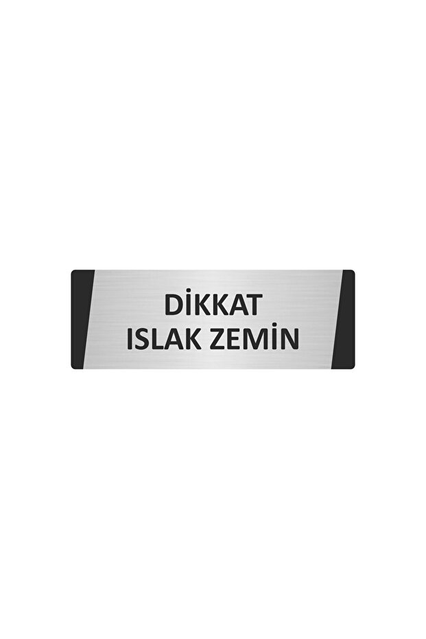 Caution Wet Floor Metal Warning Sign 10X20 cm Silver Color