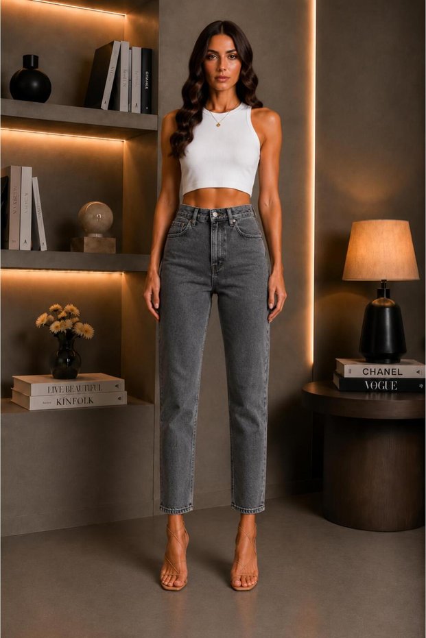 Women's High Waist Mom Jeans