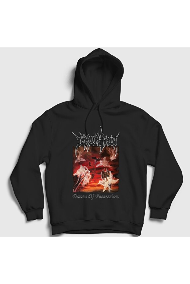 Unisex Black Dawn of Possession Metal Immolation Hooded Sweatshirt 612110Tt