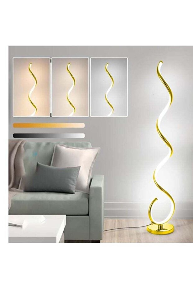Modern Gold Twisted Floor Lamp for Living Room