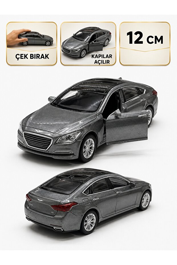 1:36 Scale Hundai Genesis G80 Metal Model Car Gray