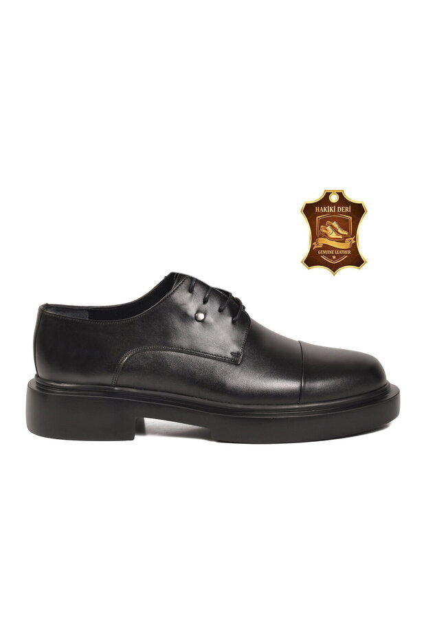 Black Genuine Leather Men's Casual Shoes