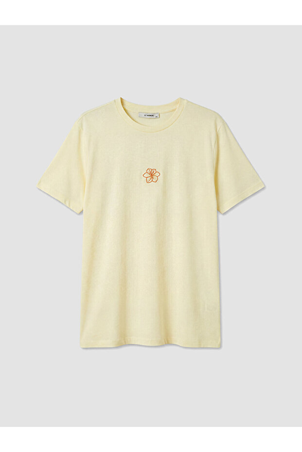 Original Floral Embroidered 100% Cotton Women's T-Shirt