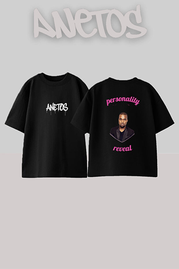 Kanye West_61 Design Printed Unisex Oversize Black Tshirt