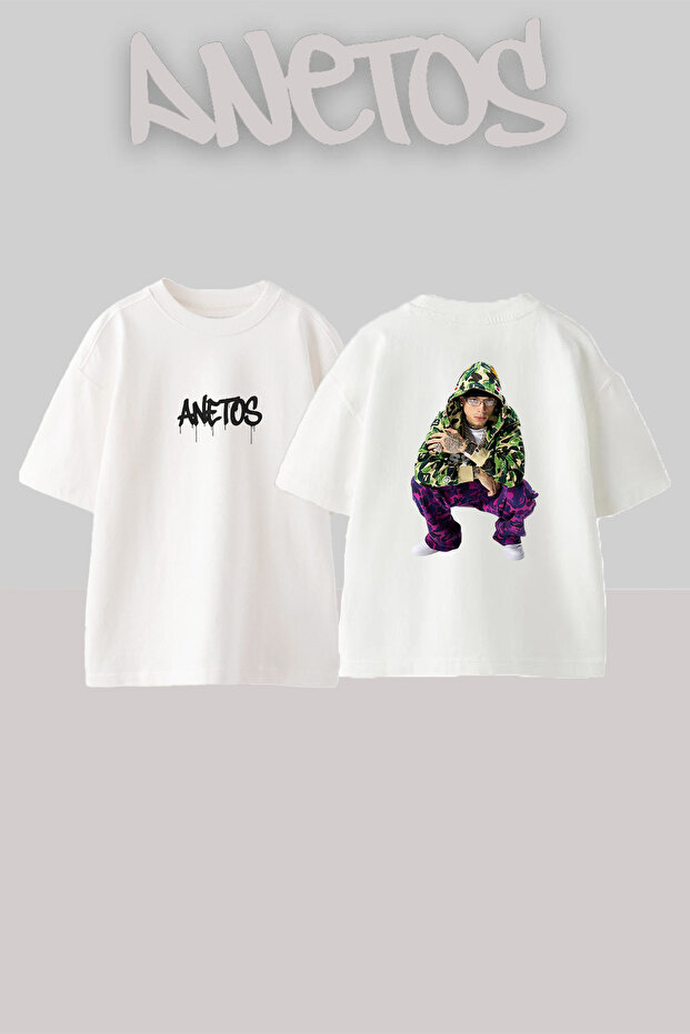 El Nino Brown Design Printed Unisex Oversize White Tshirt