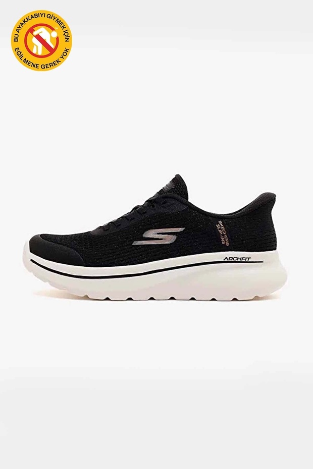 Women's Go Walk Arch Fit N Joy Slip Ins Shoes 125852Tk Bkw Black/White Juststep